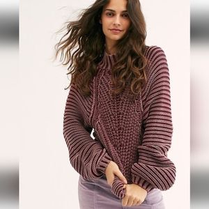 Free People Sweetheart Sweater in garnet grotto